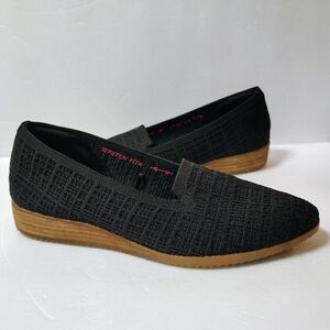 Skechers Women's Cleo Flex Vegan Slip-on Wedges Doin' Alright Knit Loafers Black